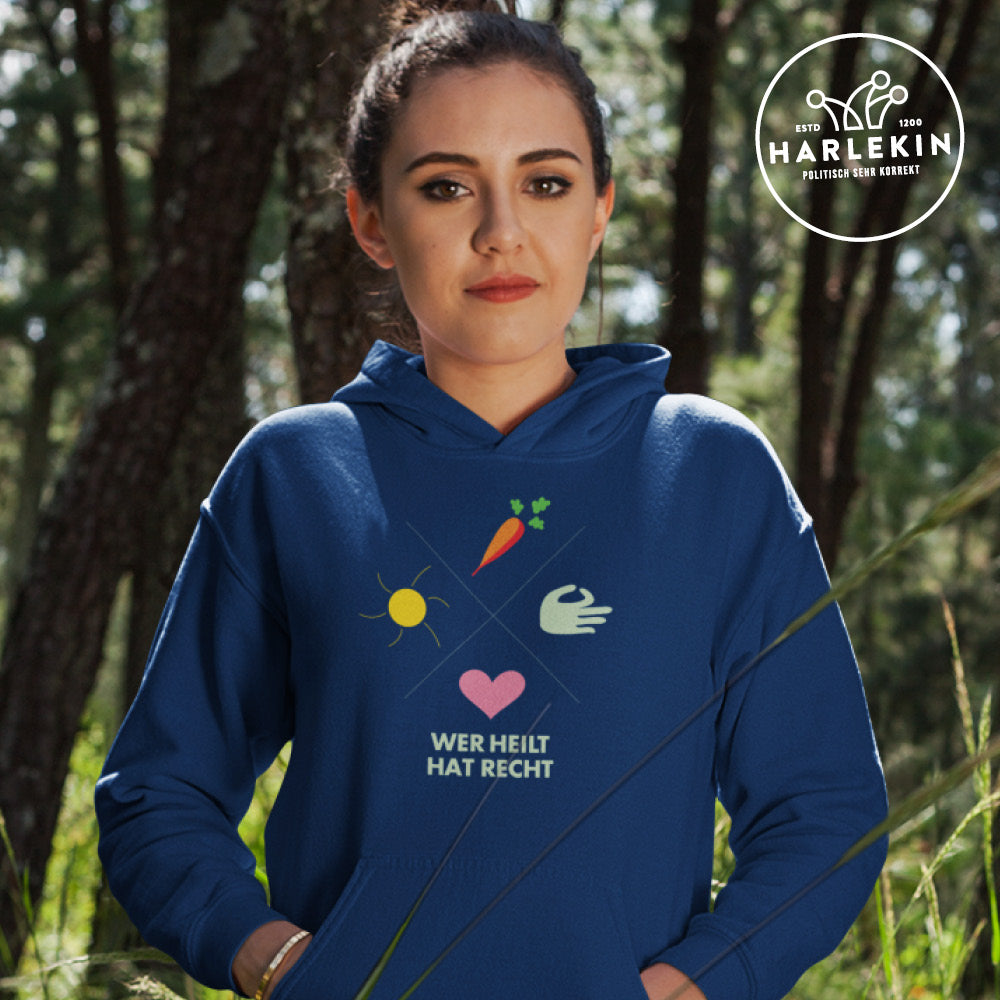 DIE MÖHRE: GRÜNZEUG ORGANIC HOODIE MÄDELS • WER HEILT, HAT RECHT!-HARLEKINSHOP
