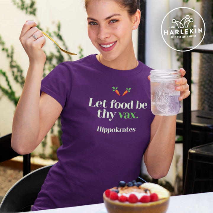 DIE MÖHRE: GRÜNZEUG ORGANIC SHIRT MÄDELS • FOOD & VAX / HIPPOKRATES - DUNKEL-HARLEKINSHOP
