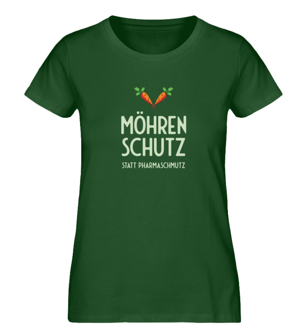 DIE MÖHRE: GRÜNZEUG ORGANIC SHIRT MÄDELS • MÖHRENSCHUTZ STATT PHARMASCHMUTZ - DUNKEL-HARLEKINSHOP