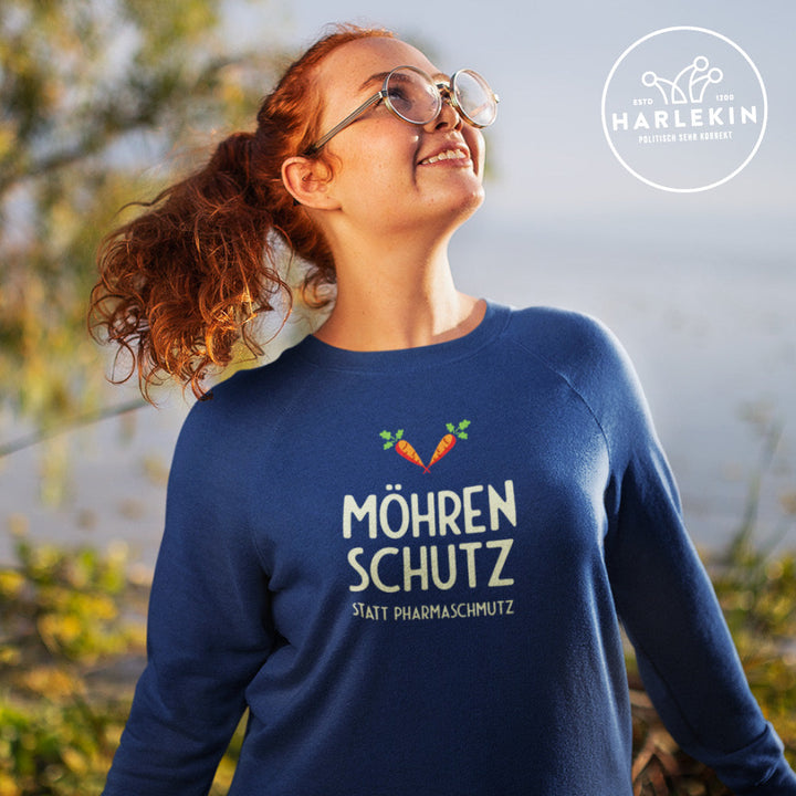 DIE MÖHRE: GRÜNZEUG ORGANIC SWEATER MÄDELS • MÖHRENSCHUTZ STATT PHARMASCHMUTZ - DUNKEL-HARLEKINSHOP