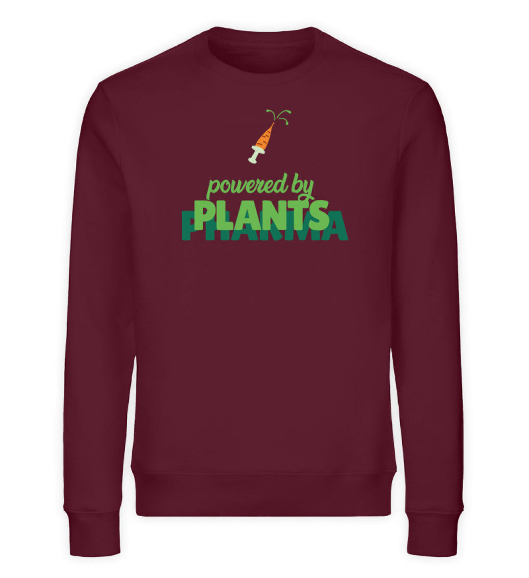 DIE MÖHRE: GRÜNZEUG ORGANIC SWEATER MÄDELS • POWERED BY PLANTS-HARLEKINSHOP