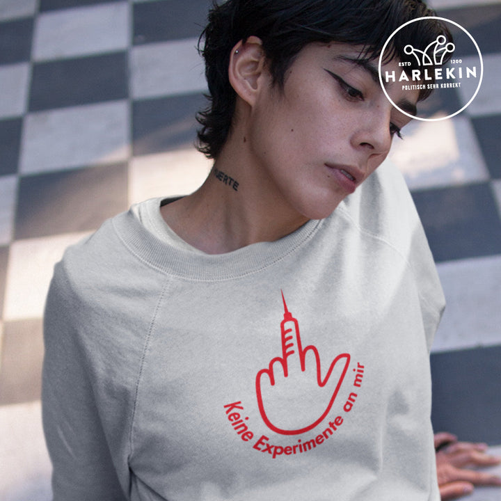 DIE MÖHRE: GRÜNZEUG ORGANIC SWEATER MÄDELS • STINKEFINGER: KEINE EXPERIMENTE AN MIR - HELL-HARLEKINSHOP