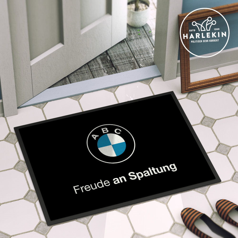 DIE WERBEANSTALT FUSSMATTE • FREUDE AN SPALTUNG-HARLEKINSHOP