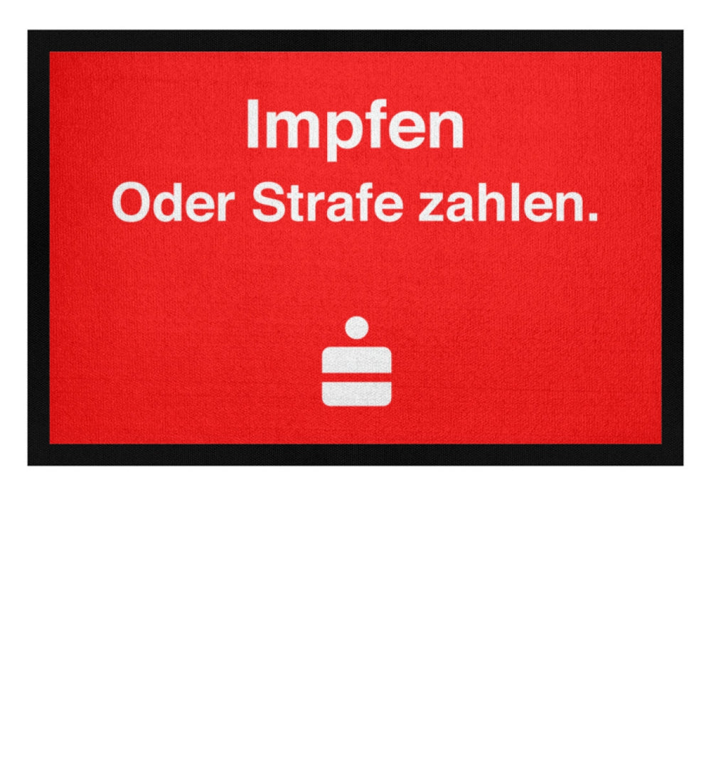 DIE WERBEANSTALT FUSSMATTE • SPASSKASSE: IMPFEN ODER STRAFE ZAHLEN-HARLEKINSHOP