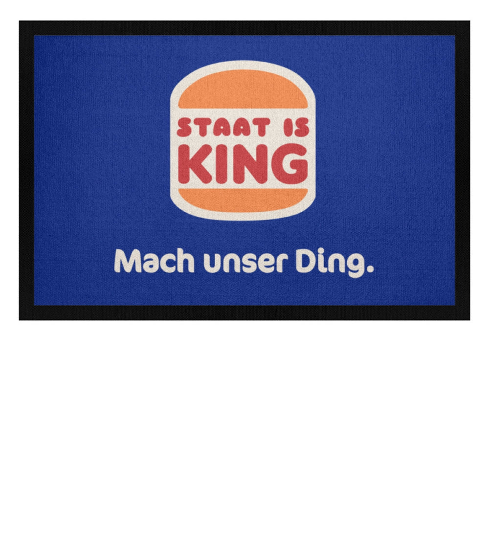 DIE WERBEANSTALT FUSSMATTE • STAAT IST KING-HARLEKINSHOP