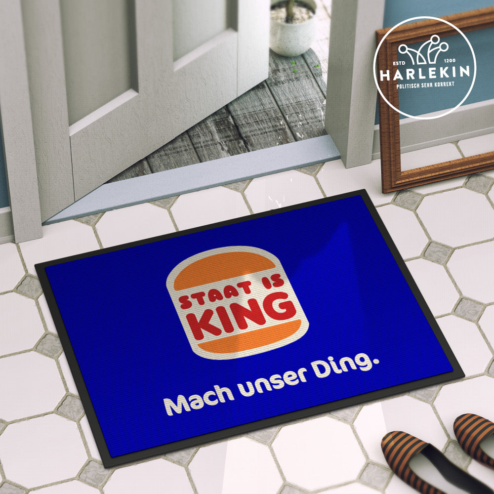 DIE WERBEANSTALT FUSSMATTE • STAAT IST KING-HARLEKINSHOP