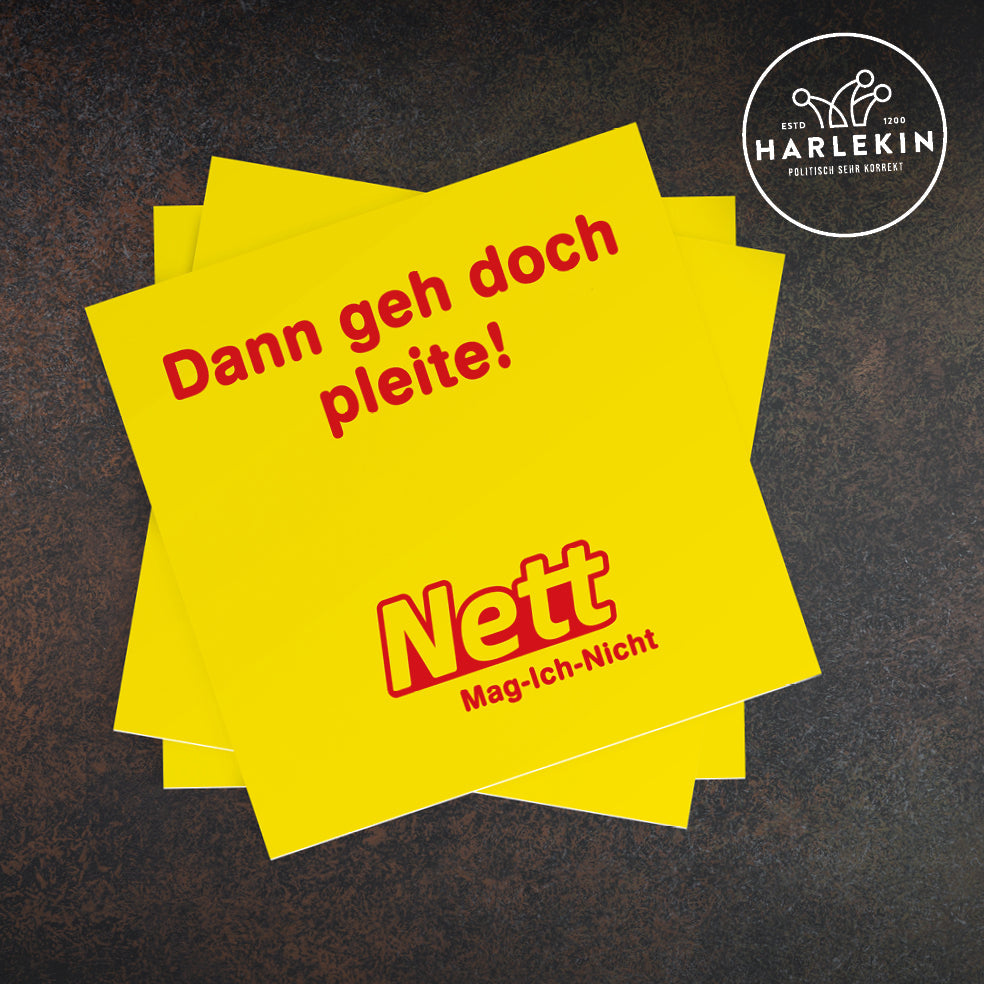 DIE WERBEANSTALT GROSSE STICKER / AUFKLEBER • NETT: MAG ICH NICHT (10 STK.)-HARLEKINSHOP