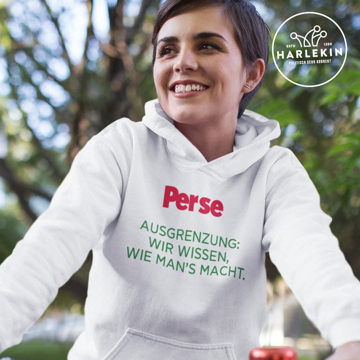 DIE WERBEANSTALT HOODIE MÄDELS • PERSE: AUSGRENZUNG-HARLEKINSHOP