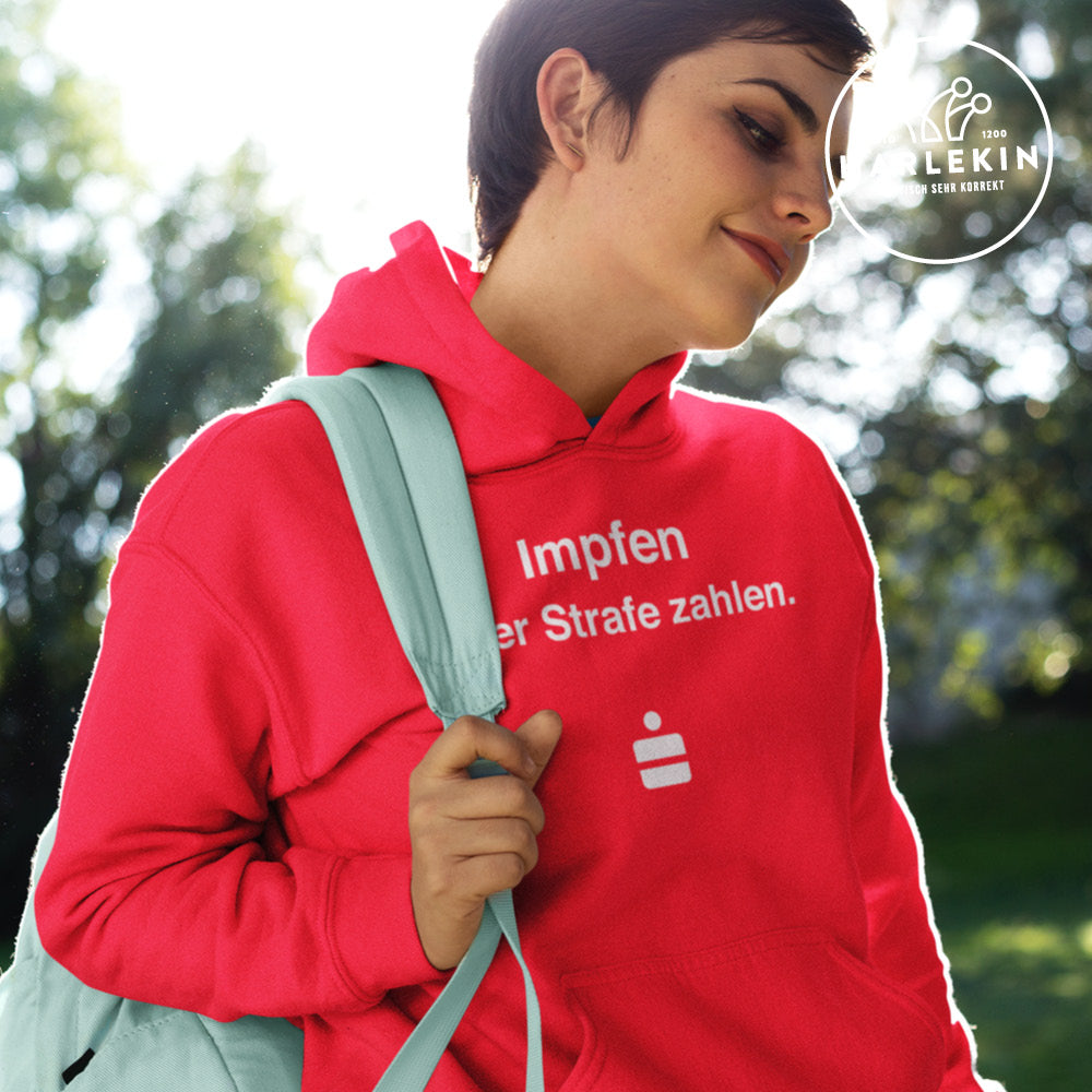 DIE WERBEANSTALT HOODIE MÄDELS • SPASSKASSE: IMPFEN ODER STRAFE ZAHLEN-HARLEKINSHOP