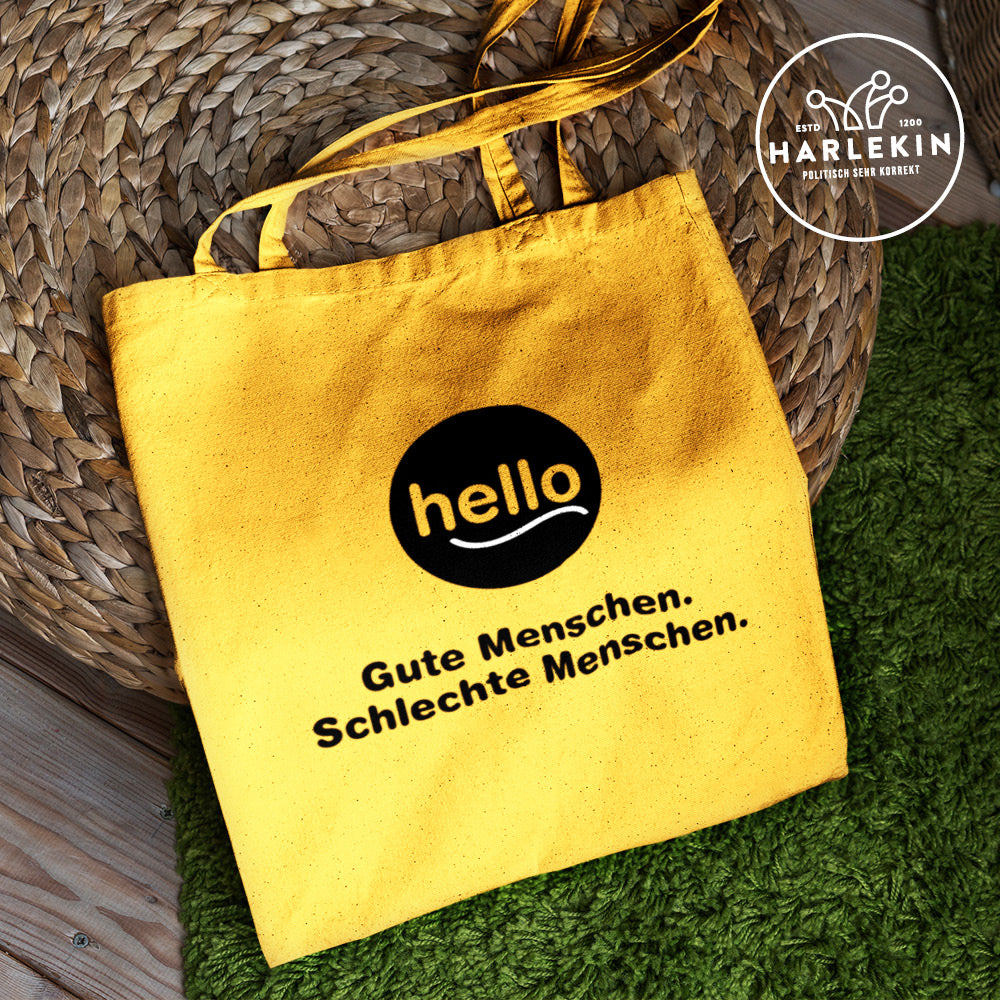 DIE WERBEANSTALT STOFFTASCHE • HELLO: GUTE MENSCHEN SCHLECHTE MENSCHEN-HARLEKINSHOP