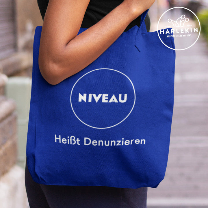 DIE WERBEANSTALT STOFFTASCHE • NIVEAU HEISST DENUNZIEREN-HARLEKINSHOP