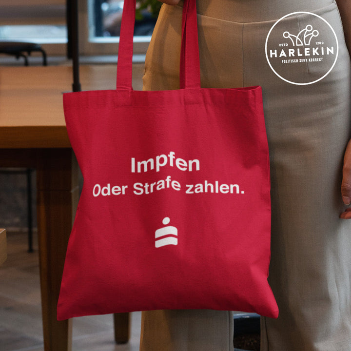 DIE WERBEANSTALT STOFFTASCHE • SPASSKASSE: IMPFEN ODER STRAFE ZAHLEN-HARLEKINSHOP