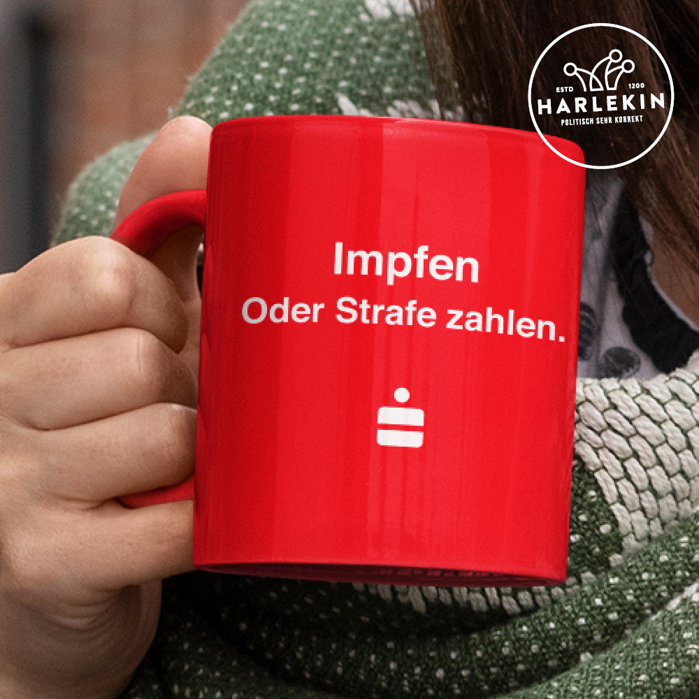 DIE WERBEANSTALT TASSE • SPASSKASSE: IMPFEN ODER STRAFE ZAHLEN-HARLEKINSHOP