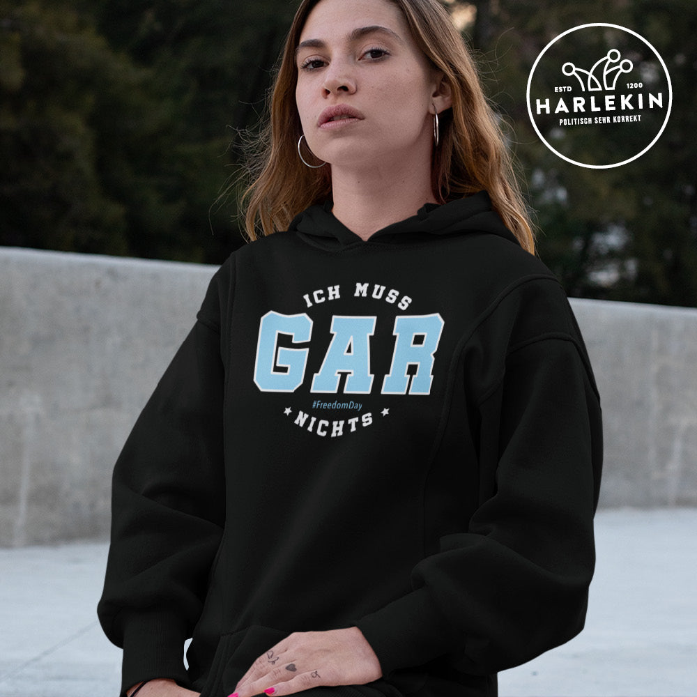 SPASSKULTUR HOODIEKLEID MÄDELS • ICH MUSS GAR NICHTS - DUNKEL