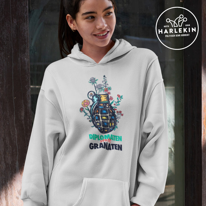 SPASSKULTUR HOODIEKLEID MÄDELS • DIPLOMATEN STATT GRANATEN