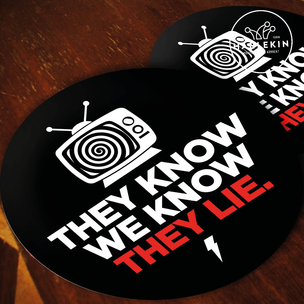 GROSSE STICKER / AUFKLEBER • THEY LIE! (10 STK.)