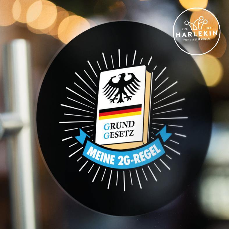GROSSE STICKER / AUFKLEBER • 2G-REGEL GRUNDGESETZ (10 STK.)-HARLEKINSHOP