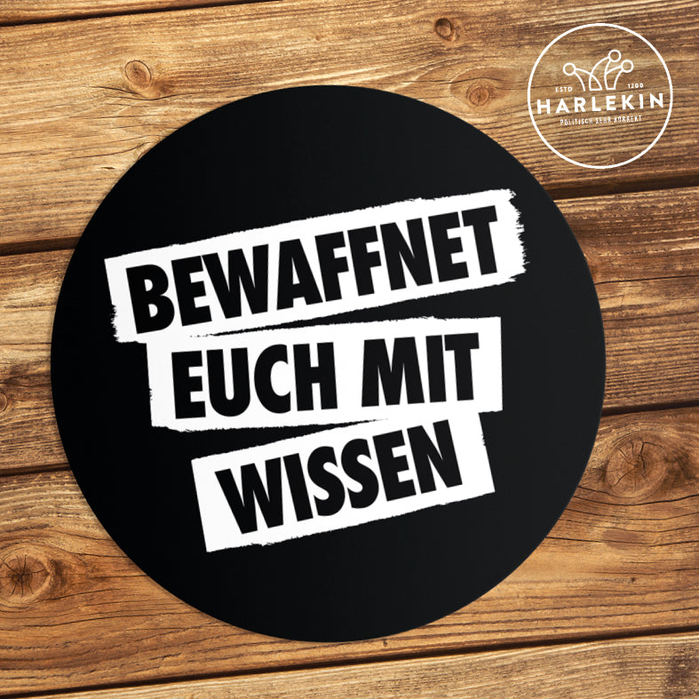 GROSSE STICKER / AUFKLEBER • BEWAFFNET EUCH MIT WISSEN (10 STK.)-HARLEKINSHOP