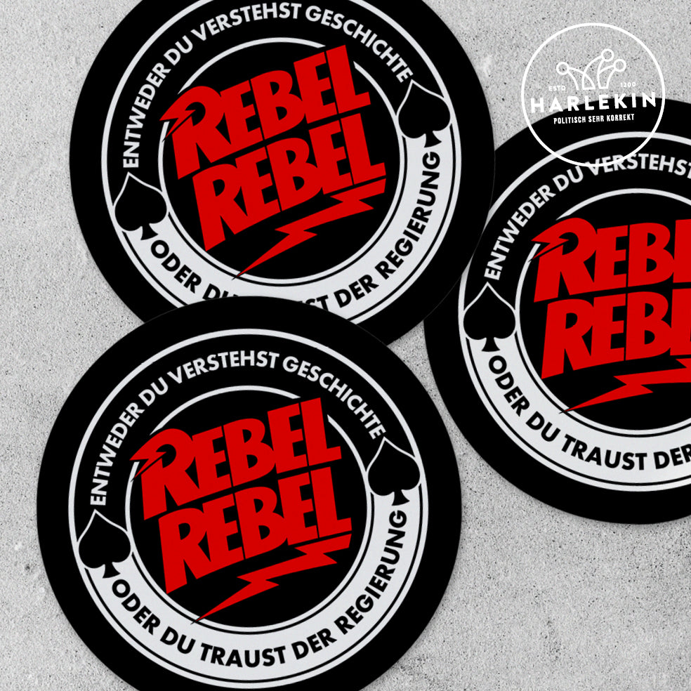 GROSSE STICKER / AUFKLEBER • ENTWEDER DU VERSTEHST GESCHICHTE ODER DU TRAUST DER REGIERUNG (10 STK.)-HARLEKINSHOP