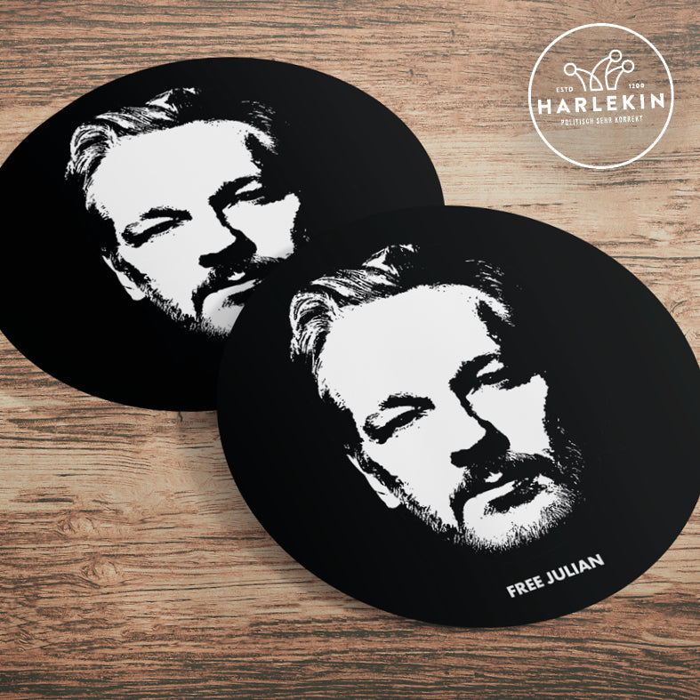 GROSSE STICKER / AUFKLEBER • FREE JULIAN (10 STK.)-HARLEKINSHOP
