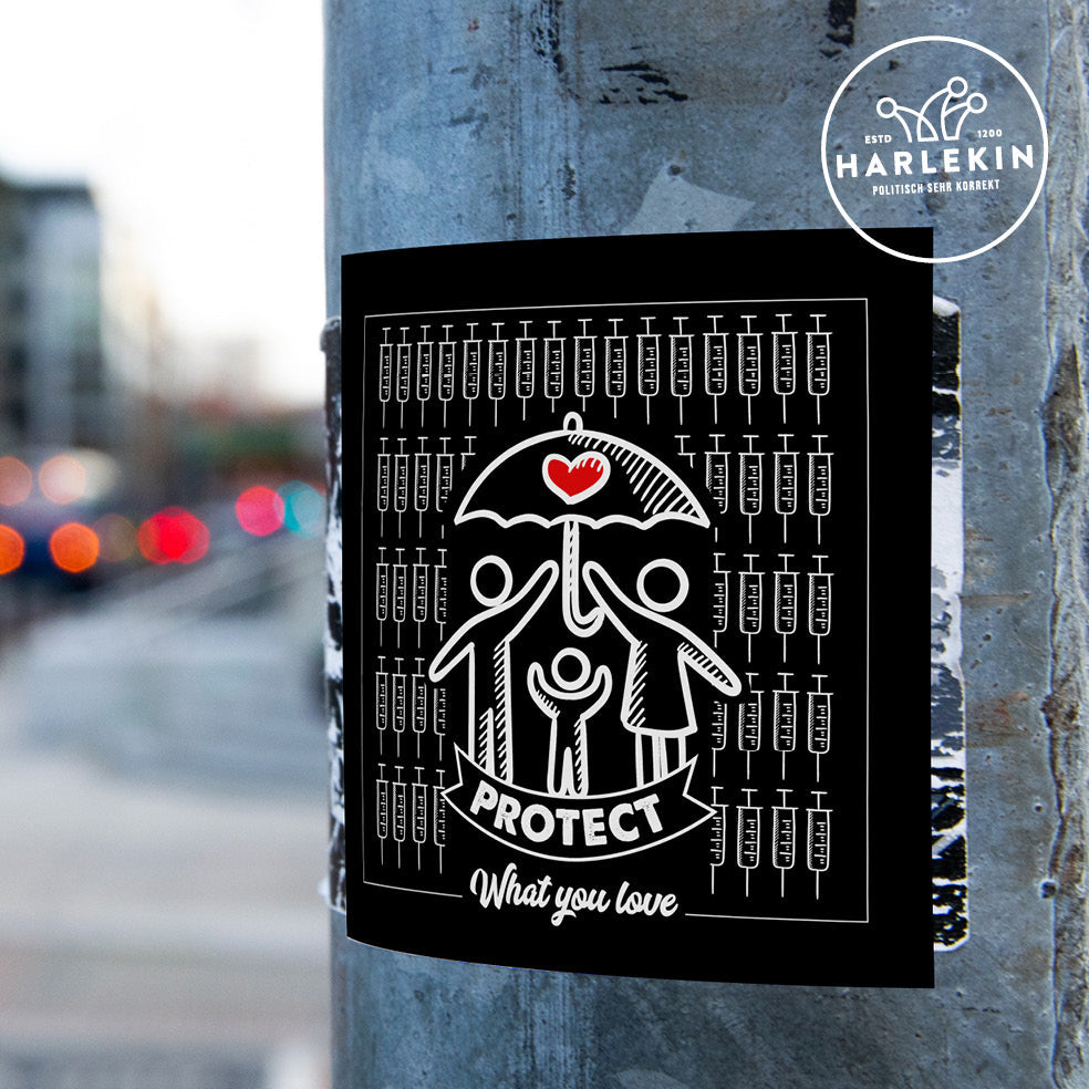 GROSSE STICKER / AUFKLEBER • PROTECT WHAT YOU LOVE (10 STK.)-HARLEKINSHOP