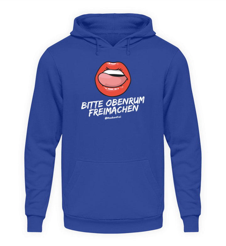 HOODIE MÄDELS • BITTE OBENRUM FREIMACHEN / #MASKENFREI-HARLEKINSHOP