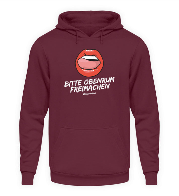 HOODIE MÄDELS • BITTE OBENRUM FREIMACHEN / #MASKENFREI-HARLEKINSHOP