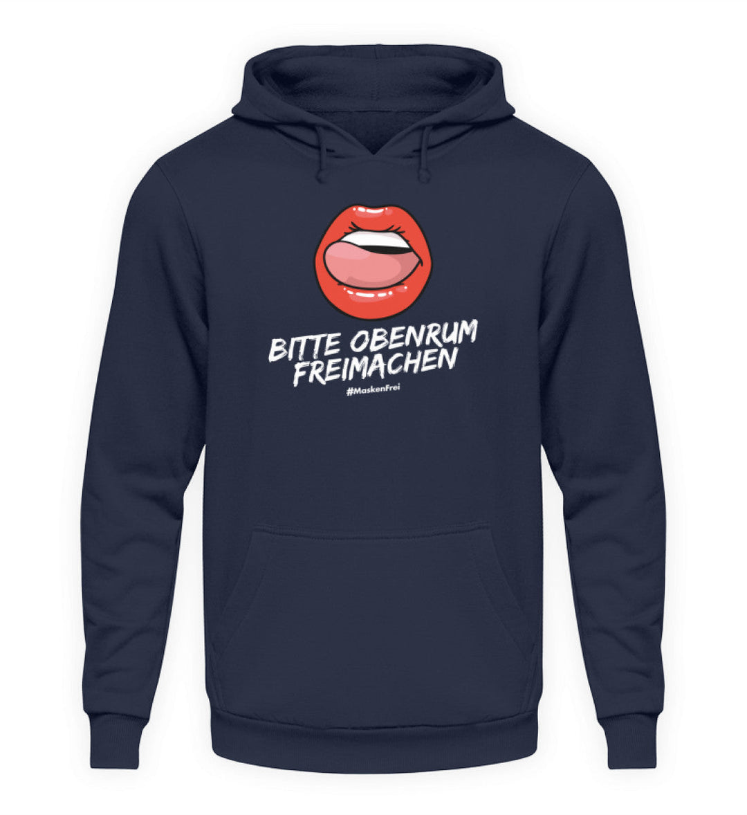 HOODIE MÄDELS • BITTE OBENRUM FREIMACHEN / #MASKENFREI-HARLEKINSHOP