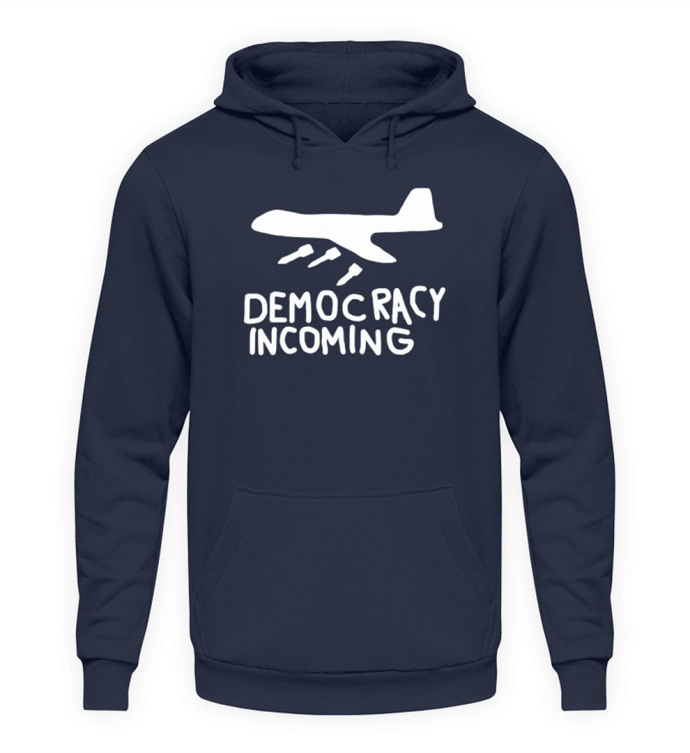 HOODIE MÄDELS • DEMOCRACY INCOMING - DUNKEL-HARLEKINSHOP
