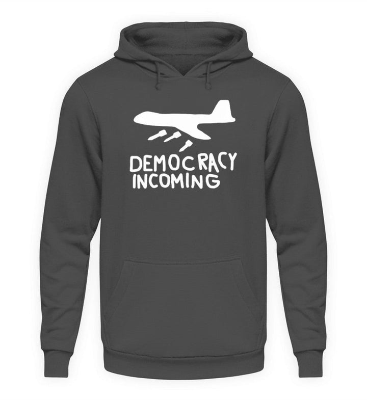 HOODIE MÄDELS • DEMOCRACY INCOMING - DUNKEL-HARLEKINSHOP