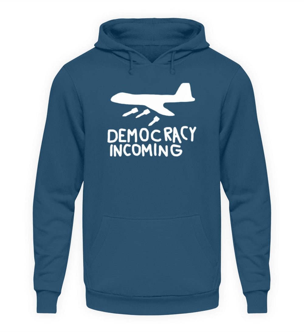 HOODIE MÄDELS • DEMOCRACY INCOMING - DUNKEL-HARLEKINSHOP
