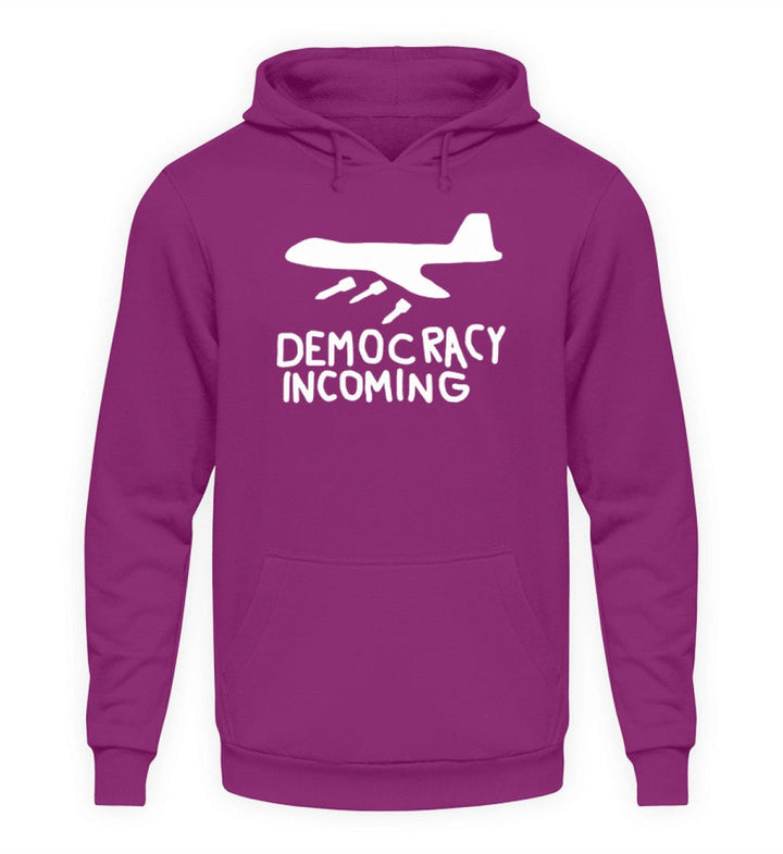HOODIE MÄDELS • DEMOCRACY INCOMING - DUNKEL-HARLEKINSHOP