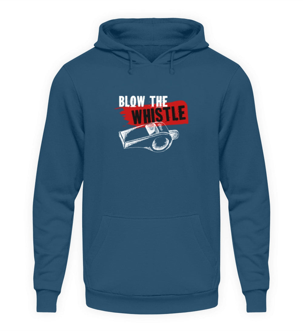 HOODIE MÄDELS • FREE ASSANGE / BLOW THE WHISTLE - DUNKEL-HARLEKINSHOP