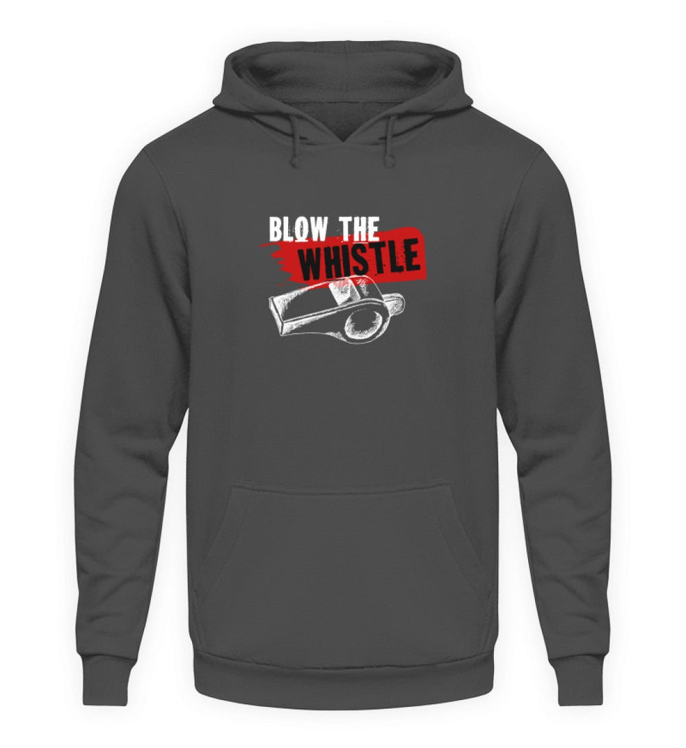HOODIE MÄDELS • FREE ASSANGE / BLOW THE WHISTLE - DUNKEL-HARLEKINSHOP