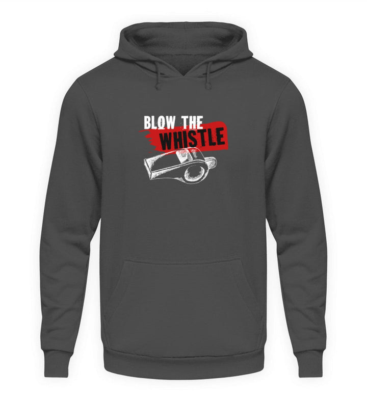 HOODIE MÄDELS • FREE ASSANGE / BLOW THE WHISTLE - DUNKEL-HARLEKINSHOP