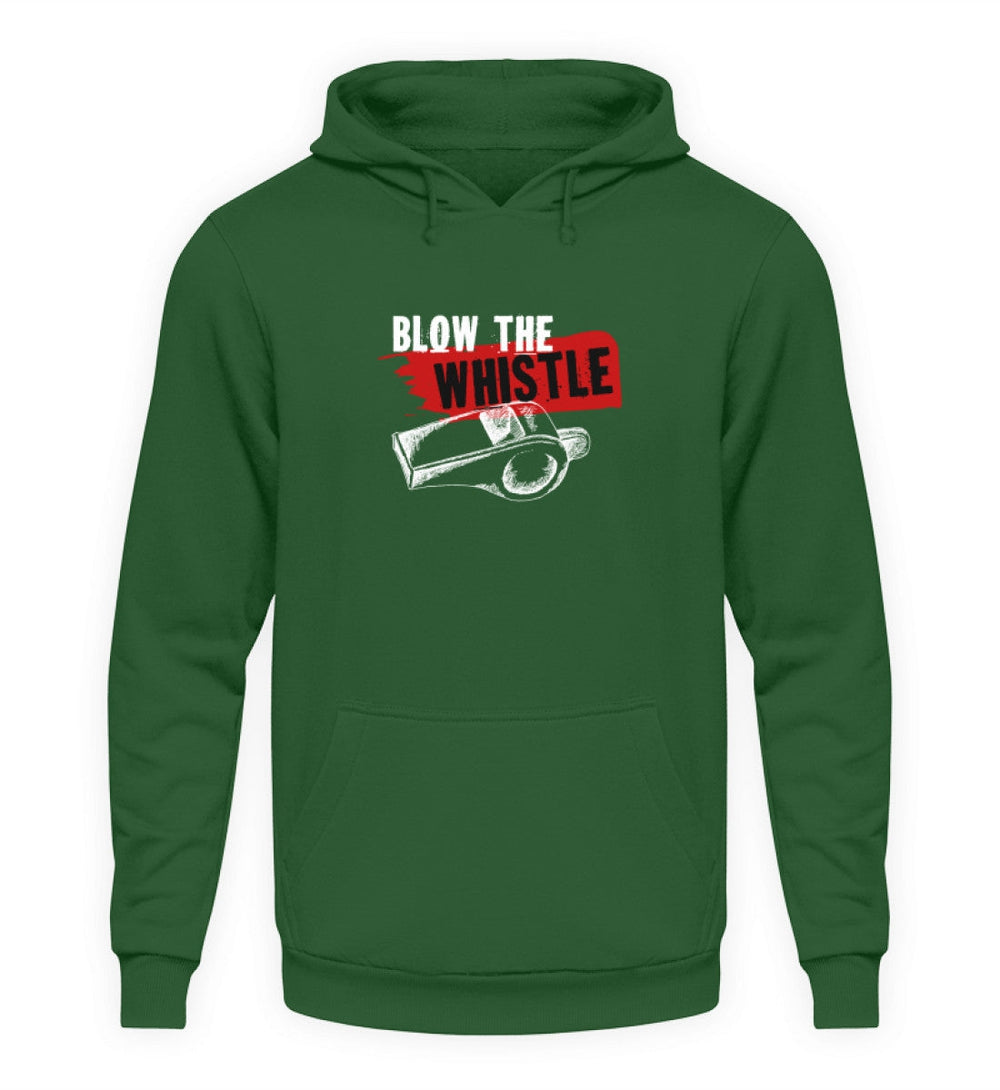 HOODIE MÄDELS • FREE ASSANGE / BLOW THE WHISTLE - DUNKEL-HARLEKINSHOP