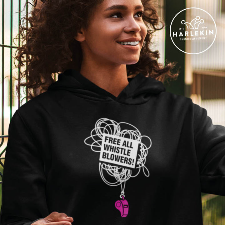 HOODIE MÄDELS • FREE ASSANGE: FREE ALL WHISTLE BLOWERS-HARLEKINSHOP