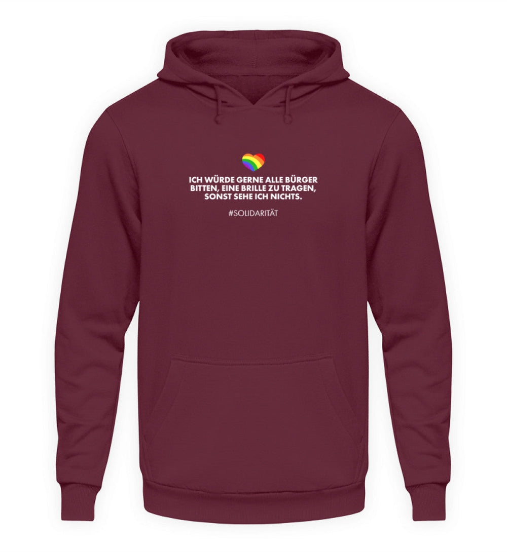 HOODIE MÄDELS • SOLIDARITÄT: BRILLENPFLICHT-HARLEKINSHOP