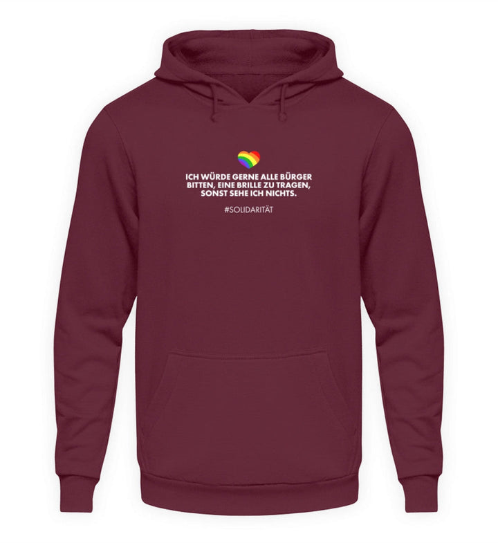 HOODIE MÄDELS • SOLIDARITÄT: BRILLENPFLICHT-HARLEKINSHOP