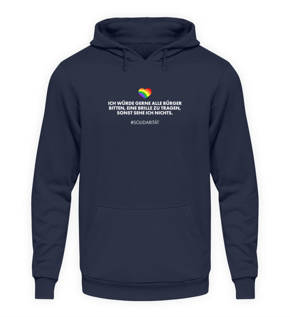 HOODIE MÄDELS • SOLIDARITÄT: BRILLENPFLICHT-HARLEKINSHOP