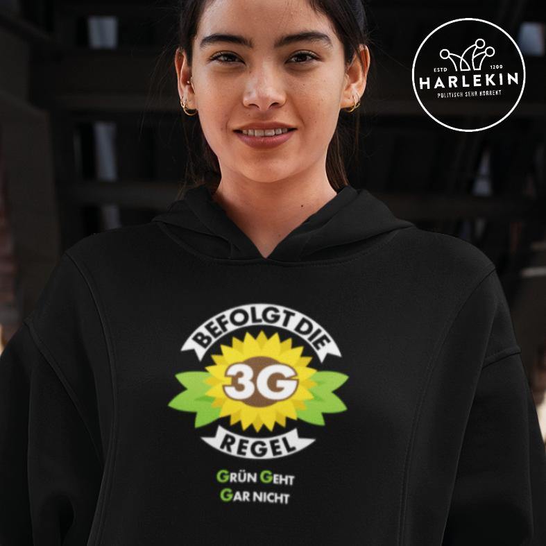 HOODIEKLEID MÄDELS • 3G: GRÜN GEHT GAR NICHT-HARLEKINSHOP
