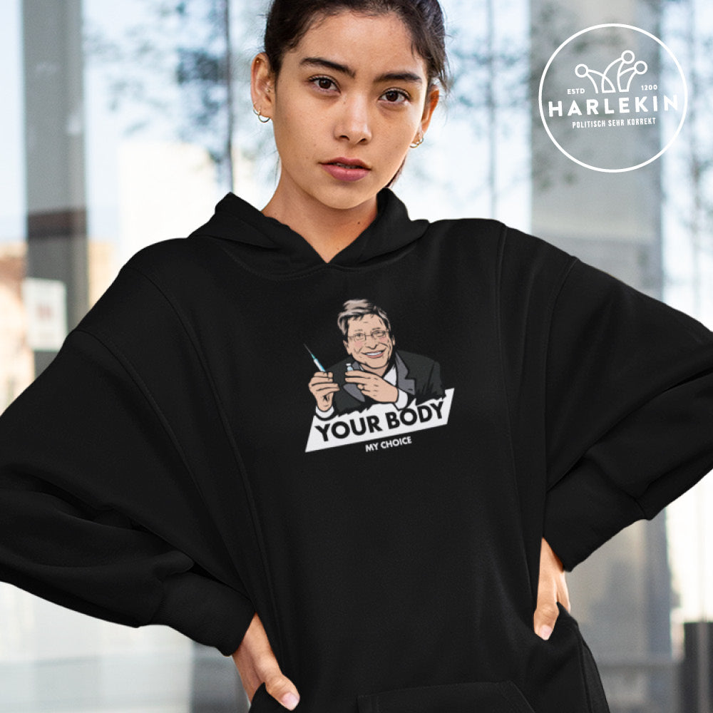 HOODIEKLEID MÄDELS • BILL: YOUR BODY MY CHOICE-HARLEKINSHOP
