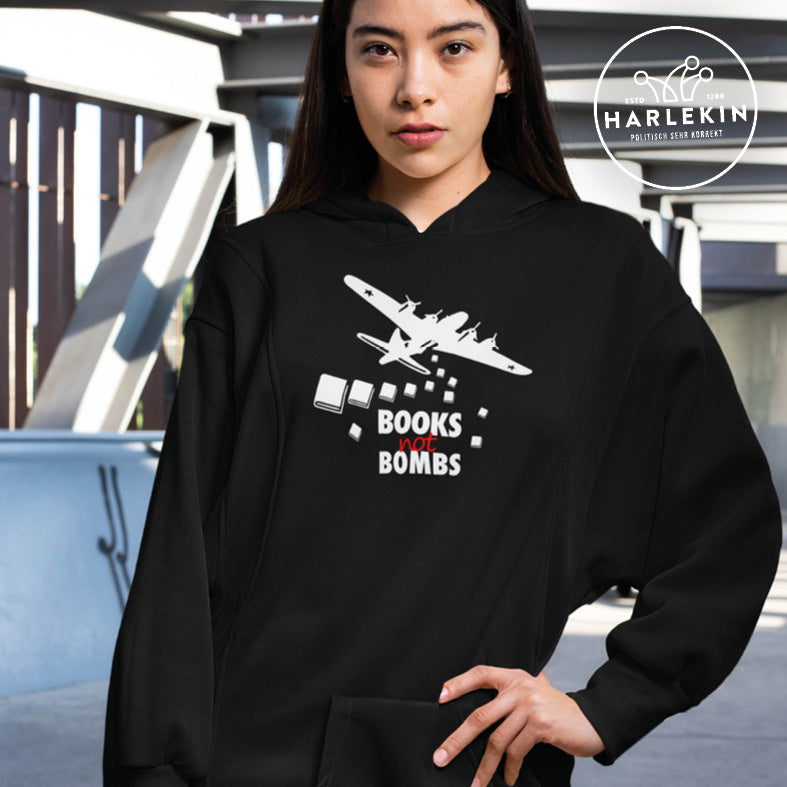 HOODIEKLEID MÄDELS • BOOKS NOT BOMBS-HARLEKINSHOP
