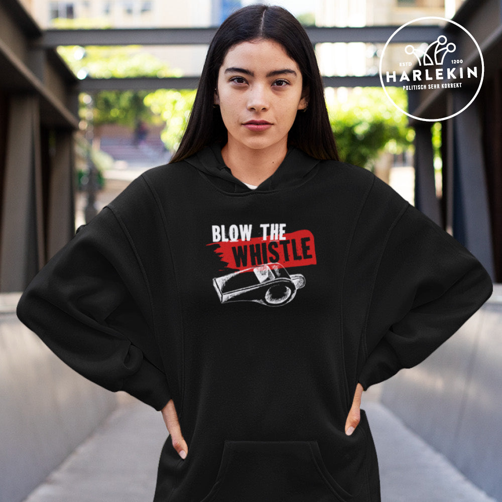 HOODIEKLEID MÄDELS • FREE ASSANGE / BLOW THE WHISTLE - DUNKEL-HARLEKINSHOP