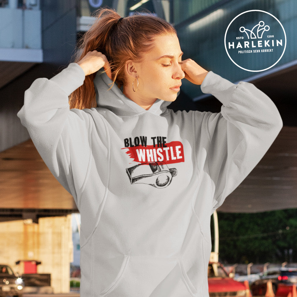 HOODIEKLEID MÄDELS • FREE ASSANGE / BLOW THE WHISTLE - HELL-HARLEKINSHOP