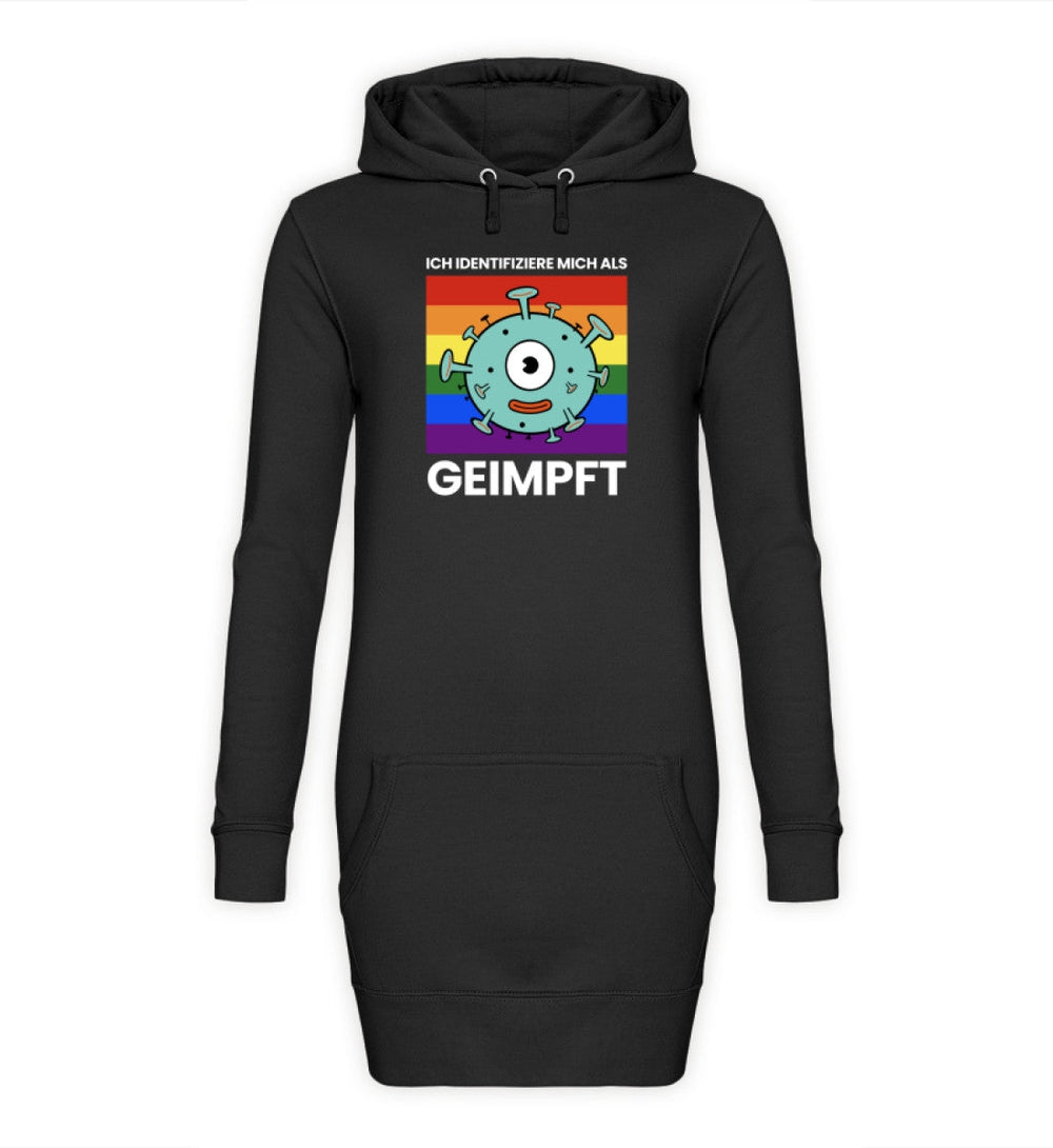 HOODIEKLEID MÄDELS • ICH IDENTIFIZIERE MICH ALS GEIMPFT-HARLEKINSHOP