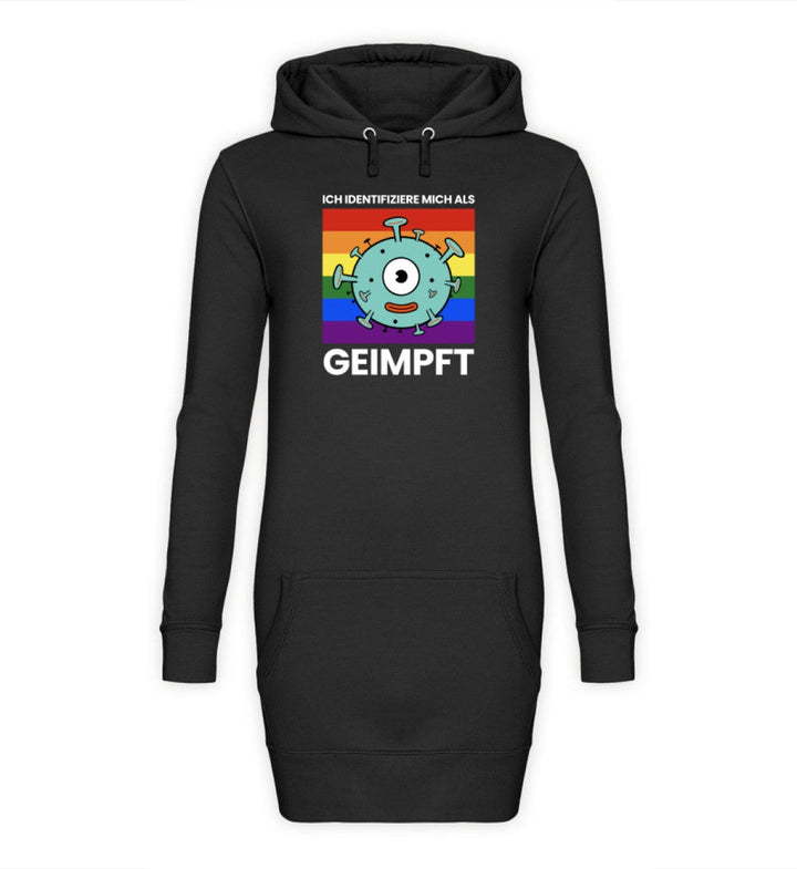 HOODIEKLEID MÄDELS • ICH IDENTIFIZIERE MICH ALS GEIMPFT-HARLEKINSHOP