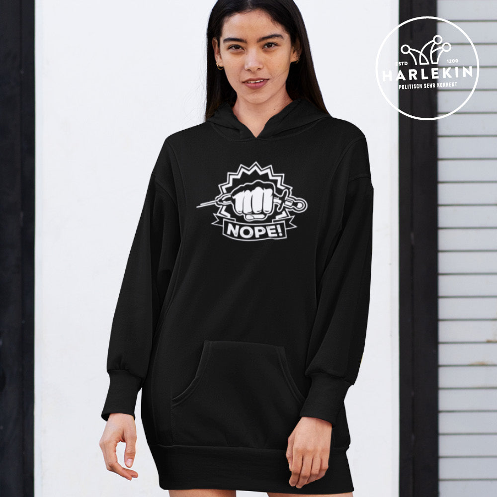 HOODIEKLEID MÄDELS • NOPE VACCINE IMPFUNG-HARLEKINSHOP