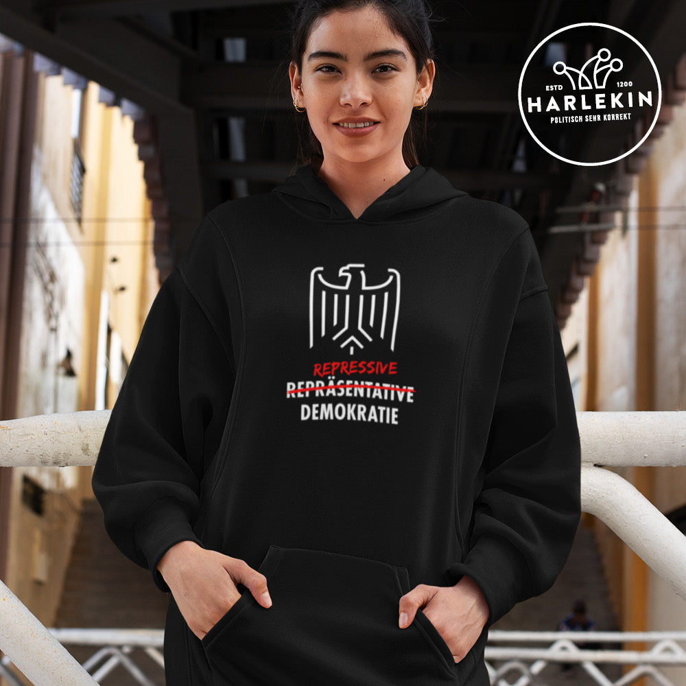 HOODIEKLEID MÄDELS • REPRESSIVE DEMOKRATIE-HARLEKINSHOP