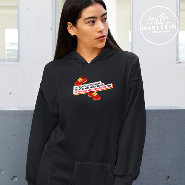 HOODIEKLEID MÄDELS • SCHUHE MIT KLETTVERSCHLUSS-HARLEKINSHOP